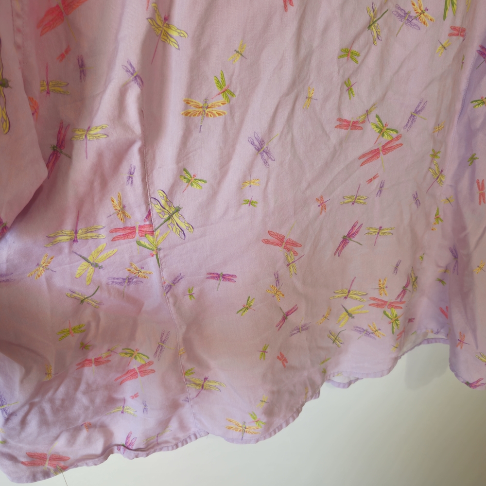 Liz Claiborne Woman 3X Silk Lavender Dragonfly Button Up Shirt Vintage Pastels - Picture 5 of 9